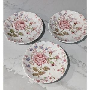 Vintage Johnson Brothers Rose Chintz Saucers England